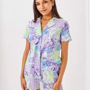 Lilly Pulitzer Marlita Pajama Top - Multi Juicy Story Patch - S